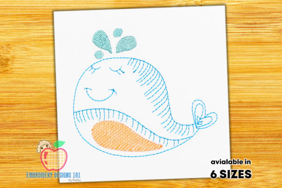 Cartoon Baby Whale Sketch Embroidery Review