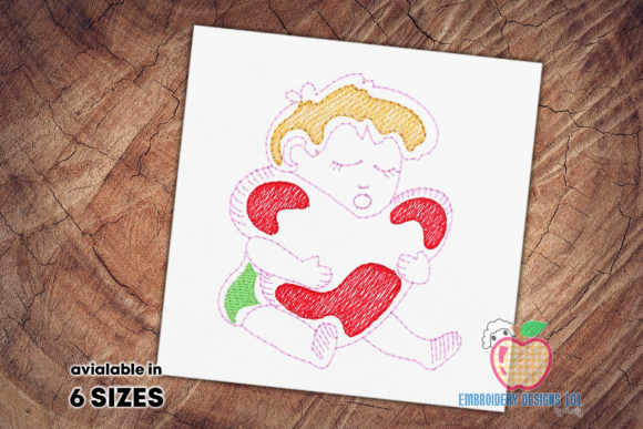 Cute Little Boy Holding Heart Sketch Review