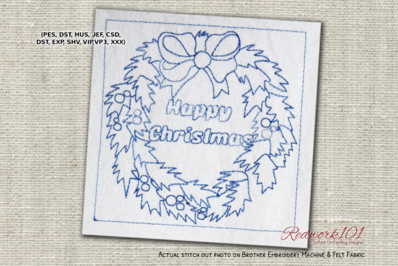 Decorative Christmas Wreath Redwork Review