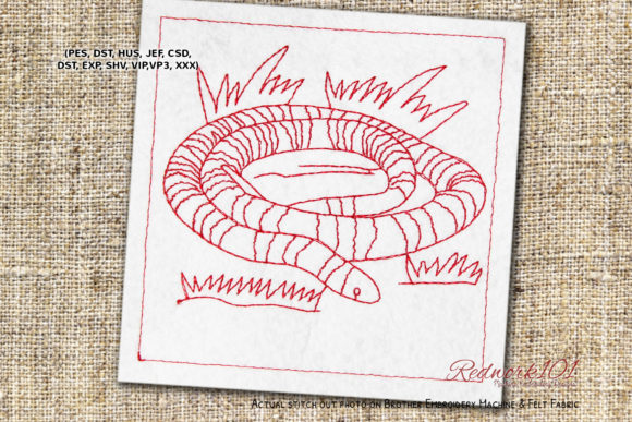 Kingsnake Redwork Embroidery Design Review