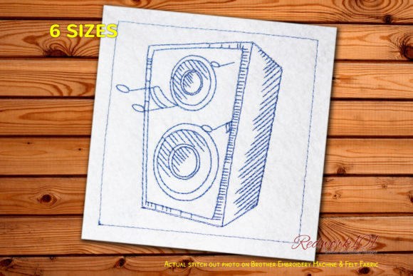 Music Speaker Redwork Embroidery Design Review