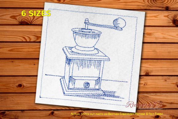 Old Fashion Coffee Grinder Redwork Review