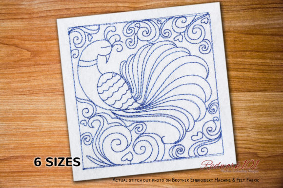 Peacock Abstract Design Redwork Review