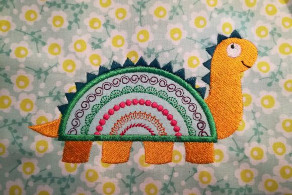 Rainbow Dinosaur Embroidery Design Review