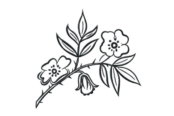 Rosehip Branch with Flowers Embroidery Review