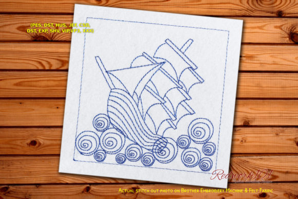 Sailing Ship Bluework Embroidery Review