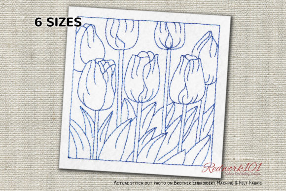 Tulip Flowers Lineart Review for Embroidery Sellers