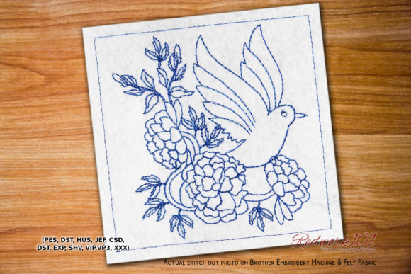 White Dove Flying Redwork Review for Seasonal Use
