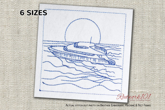 Yacht Redwork Embroidery Review